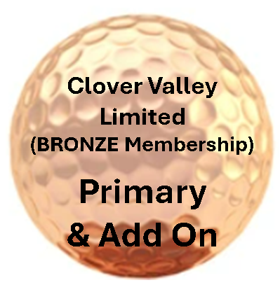 (2025) Clover Valley Golf Club LIMITED Membership (1 Course, Weekdays Only) - NEW MEMBER - Primary + Add On of Spouse or Child (age 12-17)